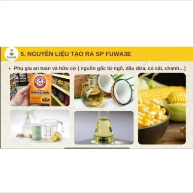 GIÁ SỈ Nước rửa chén Fuwa3e hương dừa 500ml - An toàn sinh học, lên men từ dừa & bồ hòn, 75.000 VND