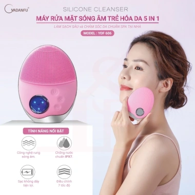 Giá sốc Máy rửa mặt YDF 606 Sóng âm - Sạch sâu, đẩy tinh chất, sạc không dây, chỉ 99.000đ, giá gốc 379k 3