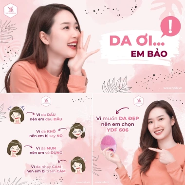 Giá sốc Máy rửa mặt YDF 606 Sóng âm - Sạch sâu, đẩy tinh chất, sạc không dây, chỉ 99.000đ, giá gốc 379k 6