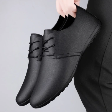 Giá thấp nhất Giày lười nam size 38-47 da mềm chống trượt công sở đen cổ điển Doug Boat 7
