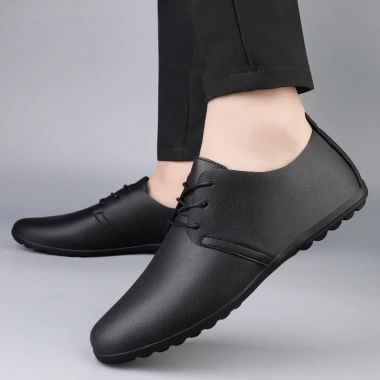 Giá thấp nhất Giày lười nam size 38-47 da mềm chống trượt công sở đen cổ điển Doug Boat 8