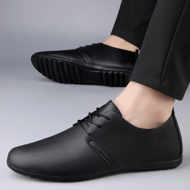 Giá thấp nhất Giày lười nam size 38-47 da mềm chống trượt công sở đen cổ điển Doug Boat 9