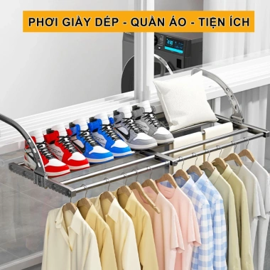 Giá Treo Ban Công Kéo Rút Thông Minh MKS032 – Kệ Gấp Gọn Đỡ Cây & Phơi Đồ