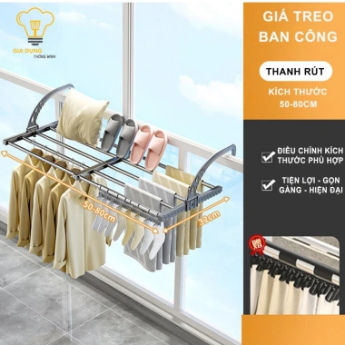 Giá Treo Ban Công Kéo Rút Thông Minh MKS032 – Kệ Gấp Gọn Đỡ Cây & Phơi Đồ