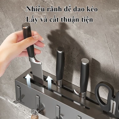 Giá treo bếp HABO - Giá để dao kéo, ống đựng đũa thìa, thanh treo khăn, móc xẻng vá, chỉ 112.000 VNĐ