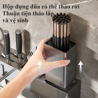 Giá treo bếp HABO - Giá để dao kéo, ống đựng đũa thìa, thanh treo khăn, móc xẻng vá, chỉ 112.000 VNĐ
