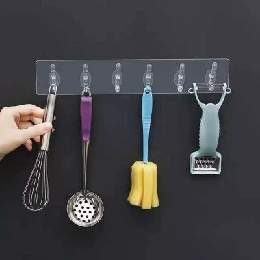Giá treo dán tường 6 móc inox gương vàng - Treo chìa khóa, dụng cụ bếp, quần áo đa năng, giảm còn 9.999₫ 3