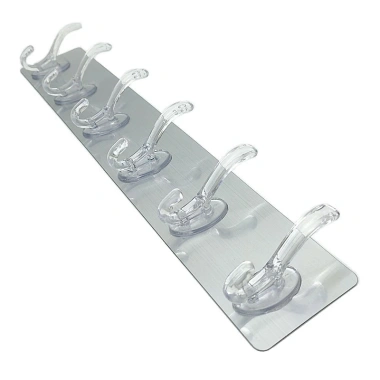 Giá treo dán tường 6 móc inox gương vàng - Treo chìa khóa, dụng cụ bếp, quần áo đa năng, giảm còn 9.999₫ 10
