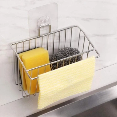 Giá treo dán tường inox 304 đồ rửa chén bát, khay hứng nước tiện dụng - 24.500₫
