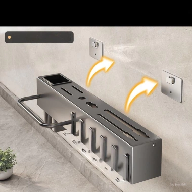 Giá Treo Dao Kéo Đa Năng Inox 304 - Kệ Nhà Bếp Gắn Tường Tiết Kiệm Diện Tích 79.000₫