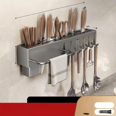 Giá Treo Dao Kéo Đa Năng Inox 304 - Kệ Nhà Bếp Gắn Tường Tiết Kiệm Diện Tích 79.000₫