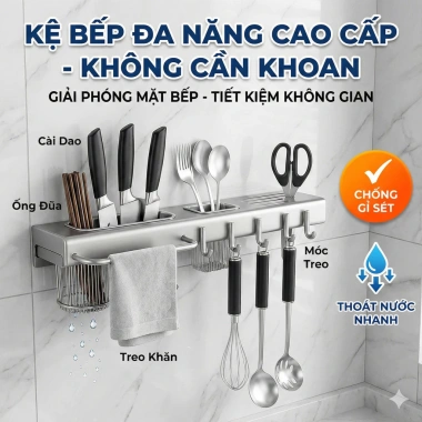 Giá treo dao tường không khoan - Đa năng nhà bếp, chống gỉ, tiết kiệm không gian