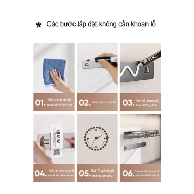 Giá treo dao tường không khoan - Đa năng nhà bếp, chống gỉ, tiết kiệm không gian