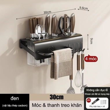 Giá treo dao tường không khoan - Đa năng nhà bếp, chống gỉ, tiết kiệm không gian 7 Giá treo dao tường không khoan - Đa năng nhà bếp, chống gỉ, tiết kiệm không gian 7