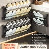 Giá treo dép gắn tường không cần khoan - kệ treo khăn gập lại thông minh cho nhà tắm