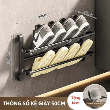 Giá treo dép gắn tường không cần khoan - kệ treo khăn gập lại thông minh cho nhà tắm 10