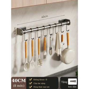 Giá treo đồ đa năng inox không gỉ dán tường không khoan CJ-044 – Chỉ 105.000₫
