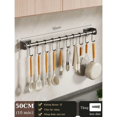 Giá treo đồ đa năng inox không gỉ dán tường không khoan CJ-044 – Chỉ 105.000₫