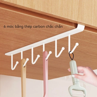 Giá Treo Đồ Dưới Tủ Bếp Không Cần Khoan TN16 - Móc Đa Năng, Cố Định, Gọn Gàng, Chỉ 21.000₫ 6