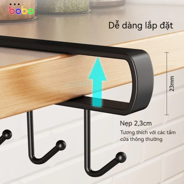 Giá Treo Đồ Dưới Tủ Bếp Không Cần Khoan TN16 - Móc Đa Năng, Cố Định, Gọn Gàng, Chỉ 21.000₫ 8