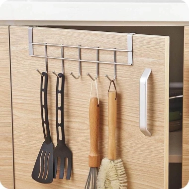 Giá treo đồ inox đa năng gắn sau tủ, móc treo nhà tắm, bếp, dán tường – chỉ 15.809₫