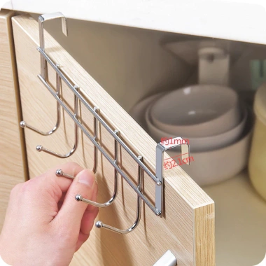 Giá treo đồ inox đa năng gắn sau tủ, móc treo nhà tắm, bếp, dán tường – chỉ 15.809₫
