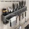 Giá treo đồ nhà bếp thép carbon chắc chắn, tiện lợi, kèm ống đựng đũa - giá 112.000₫