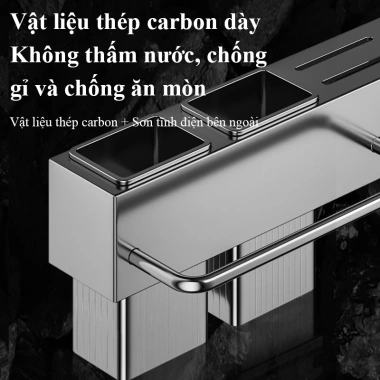 Giá treo đồ nhà bếp thép carbon chắc chắn, tiện lợi, kèm ống đựng đũa - giá 112.000₫ 3 Giá treo đồ nhà bếp thép carbon chắc chắn, tiện lợi, kèm ống đựng đũa - giá 112.000₫ 3