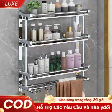 Giá treo đồ nhà tắm LUXE Inox 304 1-3 tầng - Gắn tường, siêu bền, chỉ 135.000 VND