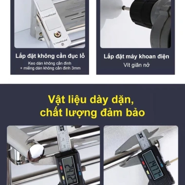 Giá treo đồ nhà tắm LUXE Inox 304 1-3 tầng - Gắn tường, siêu bền, chỉ 135.000 VND