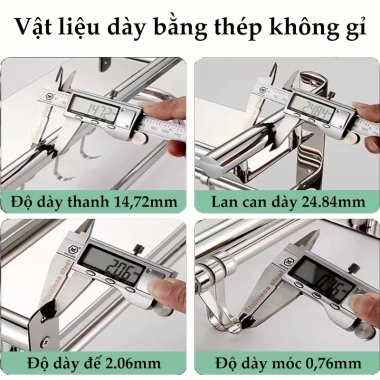 Giá treo đồ nhà tắm LUXE Inox 304 1-3 tầng - Gắn tường, siêu bền, chỉ 135.000 VND
