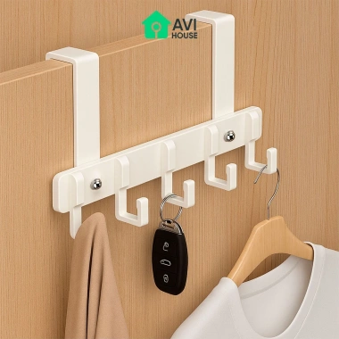 Giá Treo Đồ Sau Cánh Cửa 5 Móc AVI-MT2 Kim Loại Siêu Bền - Tiết Kiệm Không Gian, Đa Năng, Gọn Gàng, Giá Chỉ 59.000₫