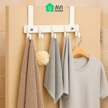 Giá Treo Đồ Sau Cánh Cửa 5 Móc AVI-MT2 Kim Loại Siêu Bền - Tiết Kiệm Không Gian, Đa Năng, Gọn Gàng, Giá Chỉ 59.000₫