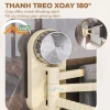 Giá treo khăn 3 thanh gắn tường xoay 180° hút chân không - Đa năng phòng tắm, bếp, giảm còn 43.000₫ 7