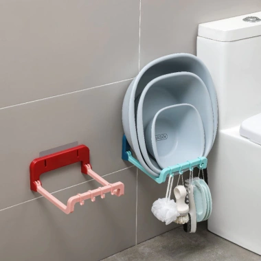 Giá treo khăn dán tường gấp gọn, Đỡ Thau Chậu đa năng tiện lợi, FREE SHIP - 3.960₫