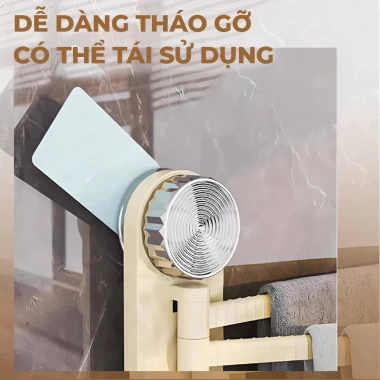 Giá Treo Khăn Gắn Tường Xoay 180 độ Hút Chân Không Đa Năng Phòng Tắm & Bếp