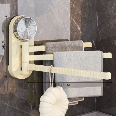 Giá Treo Khăn Gắn Tường Xoay 180 độ Hút Chân Không Đa Năng Phòng Tắm & Bếp