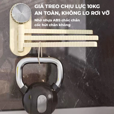 Giá Treo Khăn Gắn Tường Xoay 180 độ Hút Chân Không - Đa Năng Phòng Tắm và Bếp