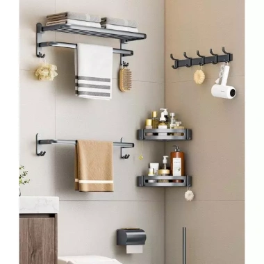 Giá Treo Khăn Gấp Gọn Nhôm Cao Cấp, Kệ Đựng Đồ Gắn Tường Nhà Tắm CB27 - 179.000 VND