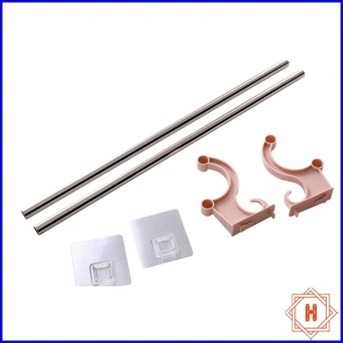 Giá Treo Khăn Inox 2 Tầng 55cm - Không Khoan Vít, Dùng Cho Nhà Tắm, Giá 30.000₫