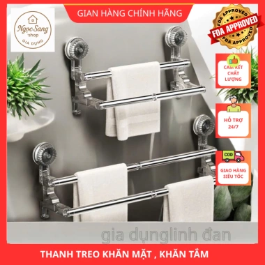 Giá treo khăn mặt, khăn tắm, treo dép không khoan đục – Chỉ 75.000đ