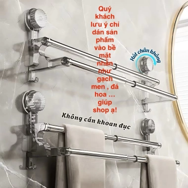 Giá treo khăn mặt, khăn tắm, treo dép không khoan đục – Chỉ 75.000đ