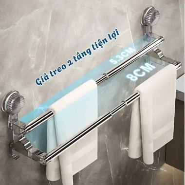 Giá treo khăn mặt, khăn tắm, treo dép không khoan đục – Chỉ 75.000đ