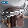 Giá treo khăn nhà tắm dán tường Inox 304 gấp gọn, móc di động, nhiều kích thước - 179k