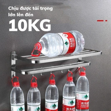 Giá treo khăn nhà tắm dán tường Inox 304 gấp gọn, móc di động, nhiều kích thước - 179k