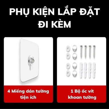 Giá treo khăn nhà tắm dán tường Inox 304 gấp gọn, móc di động, nhiều kích thước - 179k