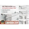 Giá treo khăn nhà tắm ĐƠN KÉP INOX - Chân đế đặc bắn tường, 4 size, tặng ốc vít