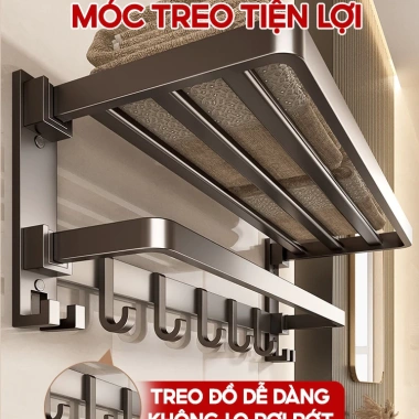 Giá treo khăn nhà tắm Enomax dán tường, thanh treo quần áo, thép chống gỉ, 350.000₫