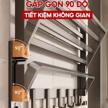 Giá treo khăn nhà tắm Enomax dán tường, thanh treo quần áo, thép chống gỉ, 350.000₫