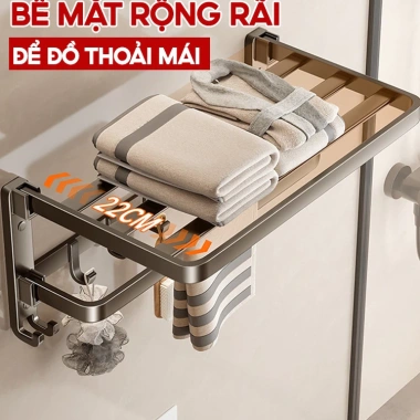 Giá treo khăn nhà tắm Enomax dán tường, thanh treo quần áo, thép chống gỉ, 350.000₫